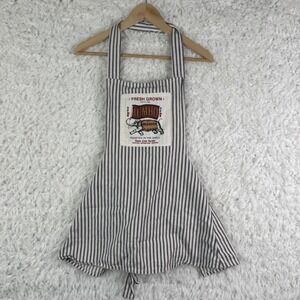 Fresh Grown Jumbo Peanuts Apron Farmhouse‎ Blue Cotton Striped Kitchen Adult OS